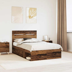 Bed Frame 135 x 190 cm Solid Pine Wood Old wood