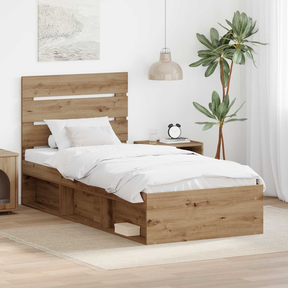 Bed Frame Oak Solid Pine Wood Artisan