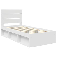 Bed Frame 75 x 190 cm Solid Pine Wood White