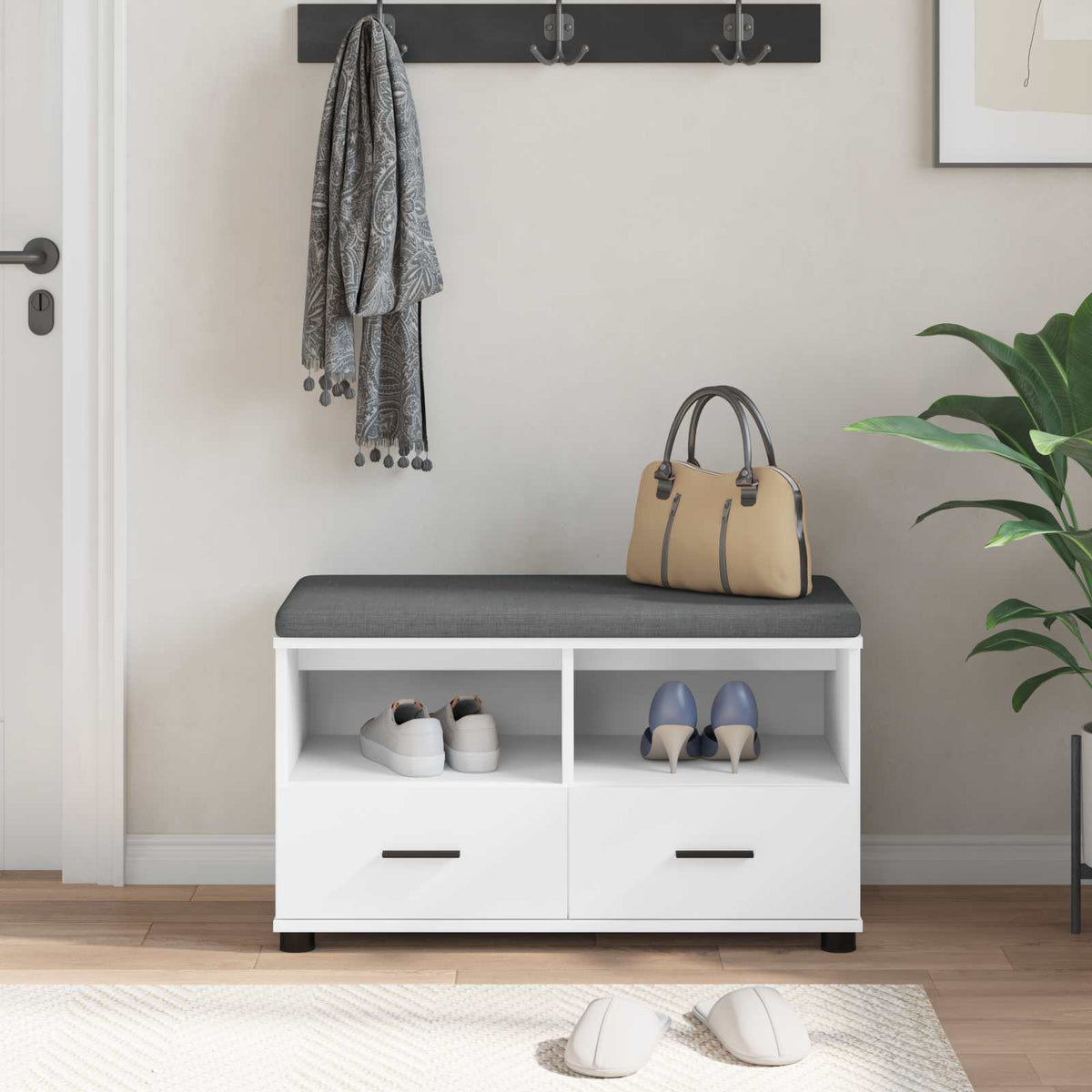 Hall Bench 80 x 38 x 46 cm White
