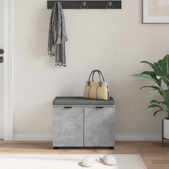vidaXL Hall Bench with Cushion with Door Concrete Grey 60 x 38 x 46 cm 4