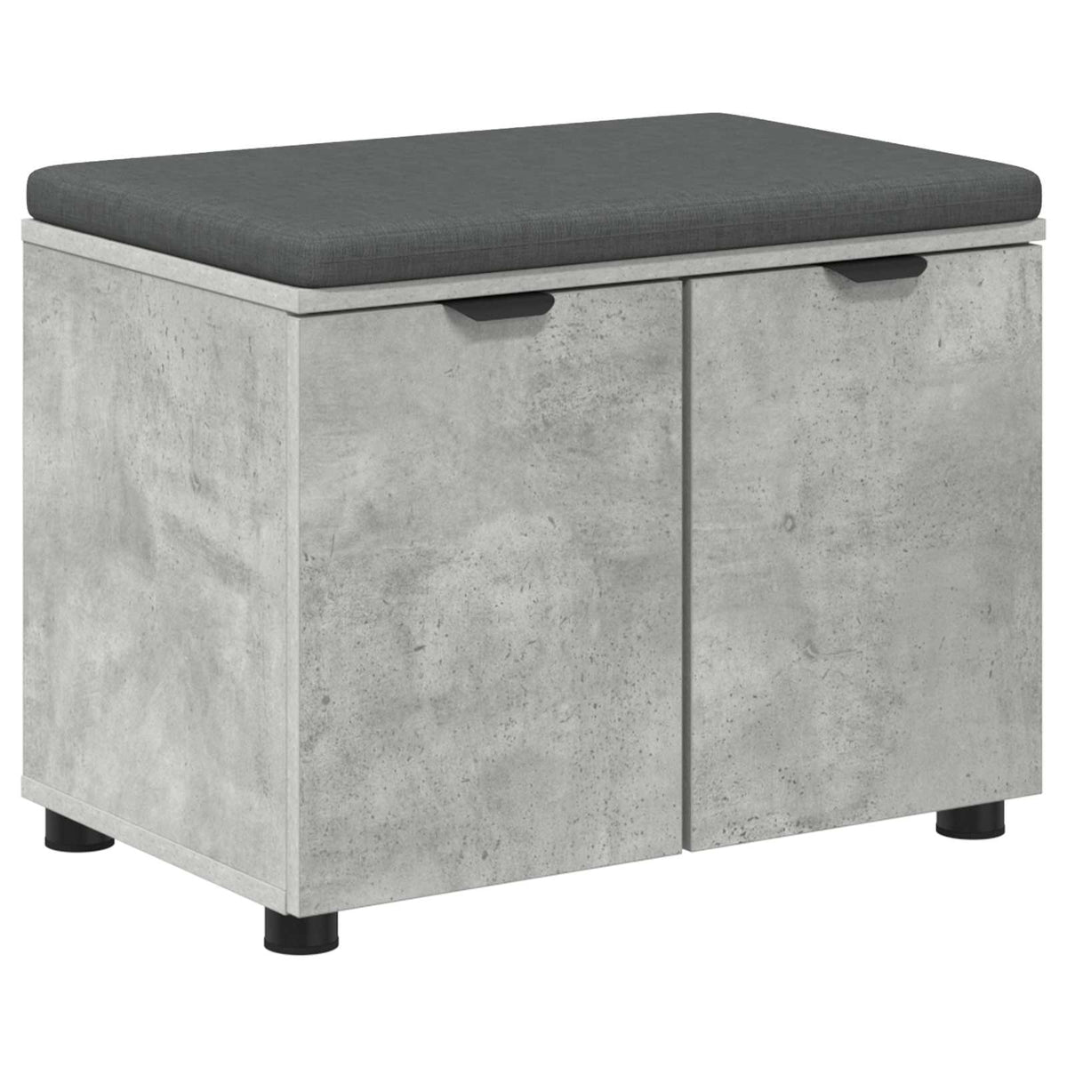 Hall Bench with Cushion with Shelf 60 x 38 x 46 cm Width 60 cm Concrete grey