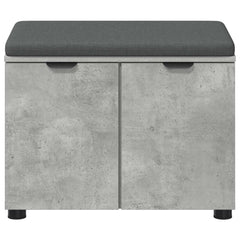 vidaXL Hall Bench with Cushion with Door Concrete Grey 60 x 38 x 46 cm 6