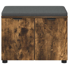 vidaXL Hall Bench with Cushion with Shelf Smoked Oak 60 x 38 x 46 cm 6