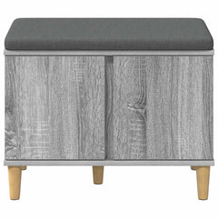 vidaXL Hall Bench with Cushion with Door Grey Sonoma 60 x 38 x 46 cm 6