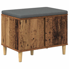 vidaXL Hall Bench Old Wood 60 x 38 x 46 cm Engineered Wood and Fabric 2