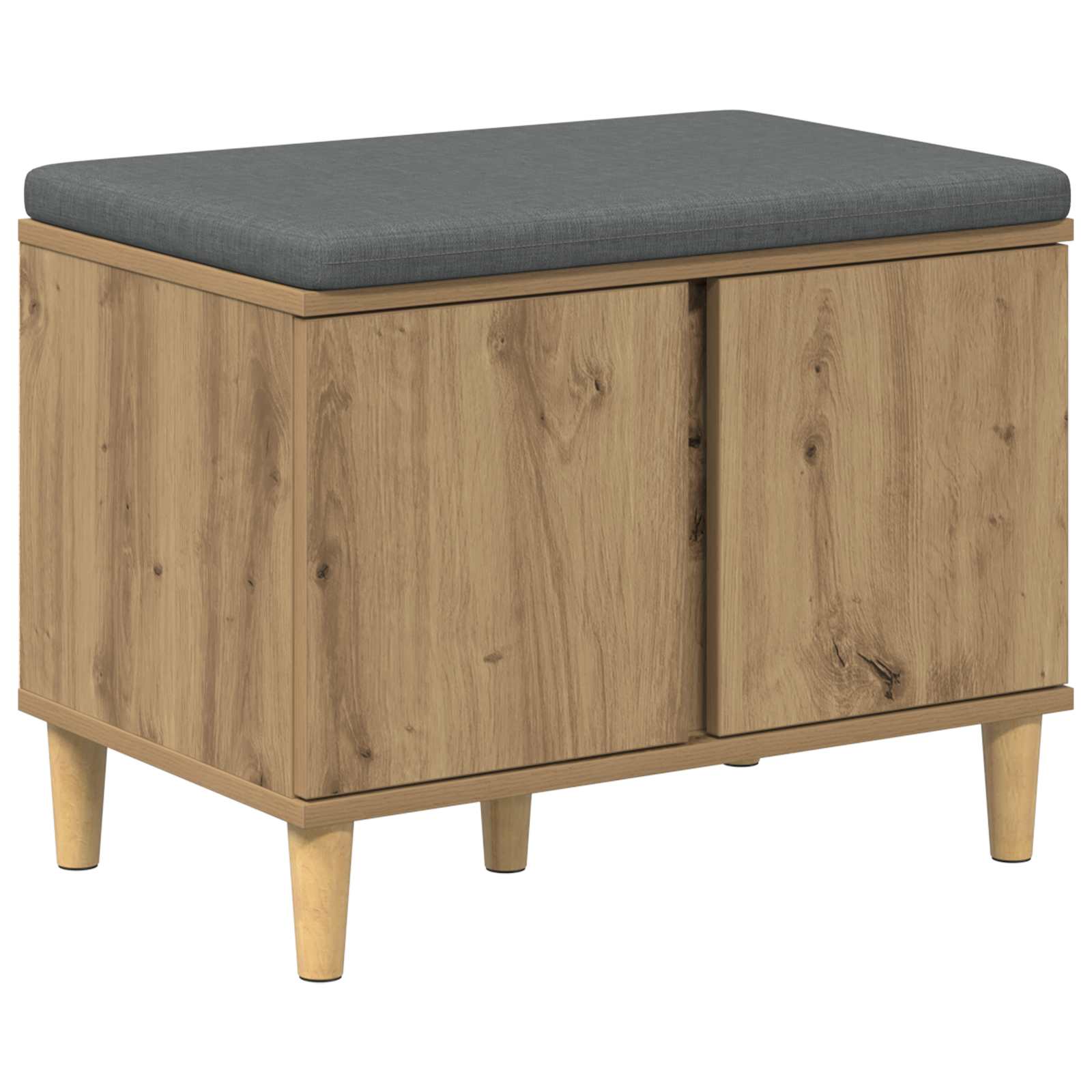 vidaXL Hall Bench Artisan Oak 60 x 38 x 46 cm 2