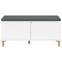 Hall Bench with Cushion with Door 100 x 38 x 46 cm White