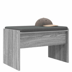 vidaXL Hall Bench with Cushion Grey Sonoma 63 x 38 x 40 cm 3
