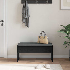 vidaXL Hall Bench with Cushion Black Oak 83 x 38 x 40 cm 4