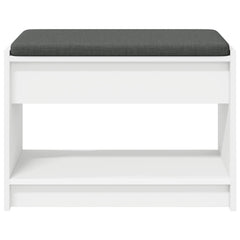 vidaXL Hall Bench White 63 x 38 x 45 cm Engineered Wood and Fabric 5