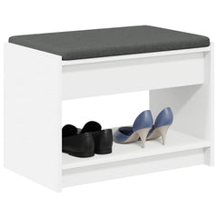 vidaXL Hall Bench White 63 x 38 x 45 cm Engineered Wood and Fabric 3