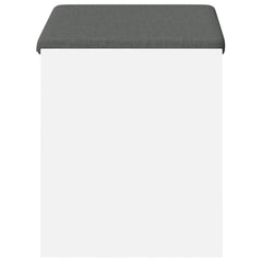 vidaXL Hall Bench White 63 x 38 x 45 cm Engineered Wood and Fabric 6