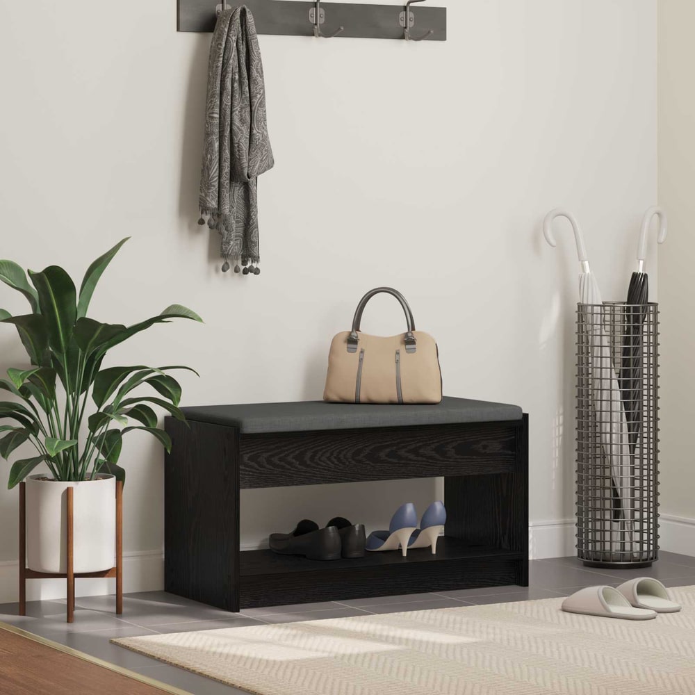 Hall Bench 83 x 38 x 45 cm Black oak
