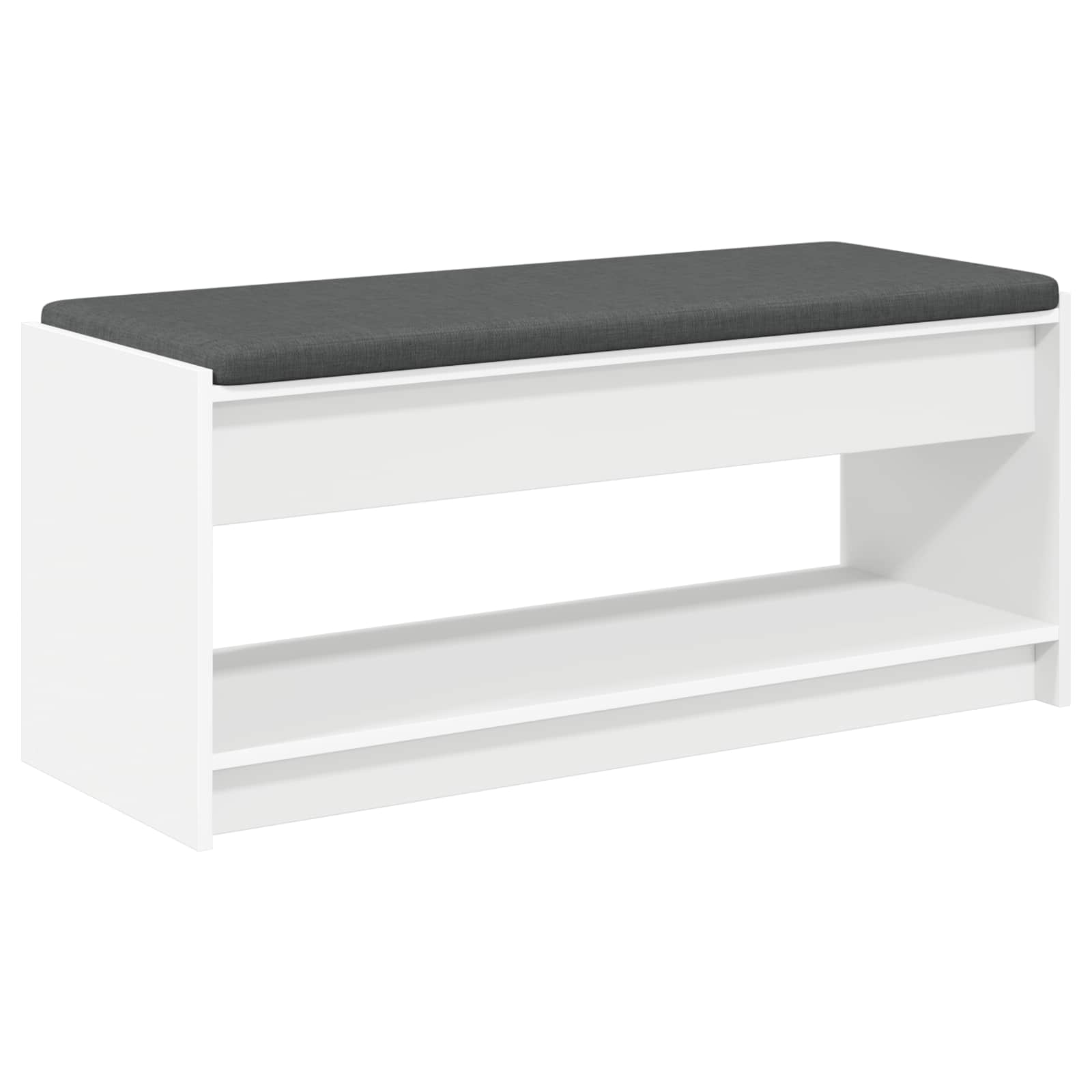 vidaXL Hall Bench White 103 x 38 x 45 cm Engineered Wood and Fabric 2