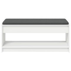 vidaXL Hall Bench White 103 x 38 x 45 cm Engineered Wood and Fabric 5