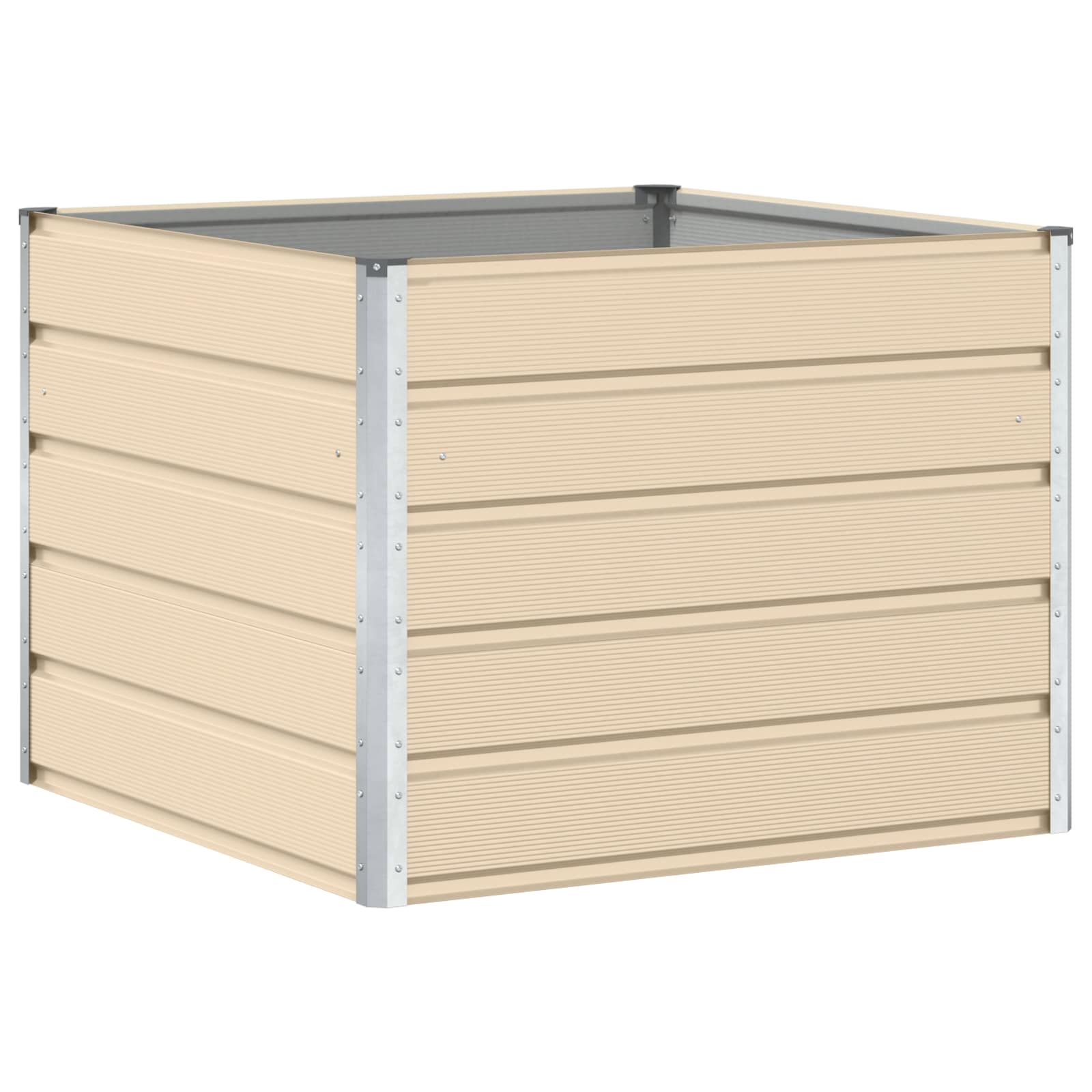 vidaXL Planter Ivory 100 x 100 x 75 cm Steel 2