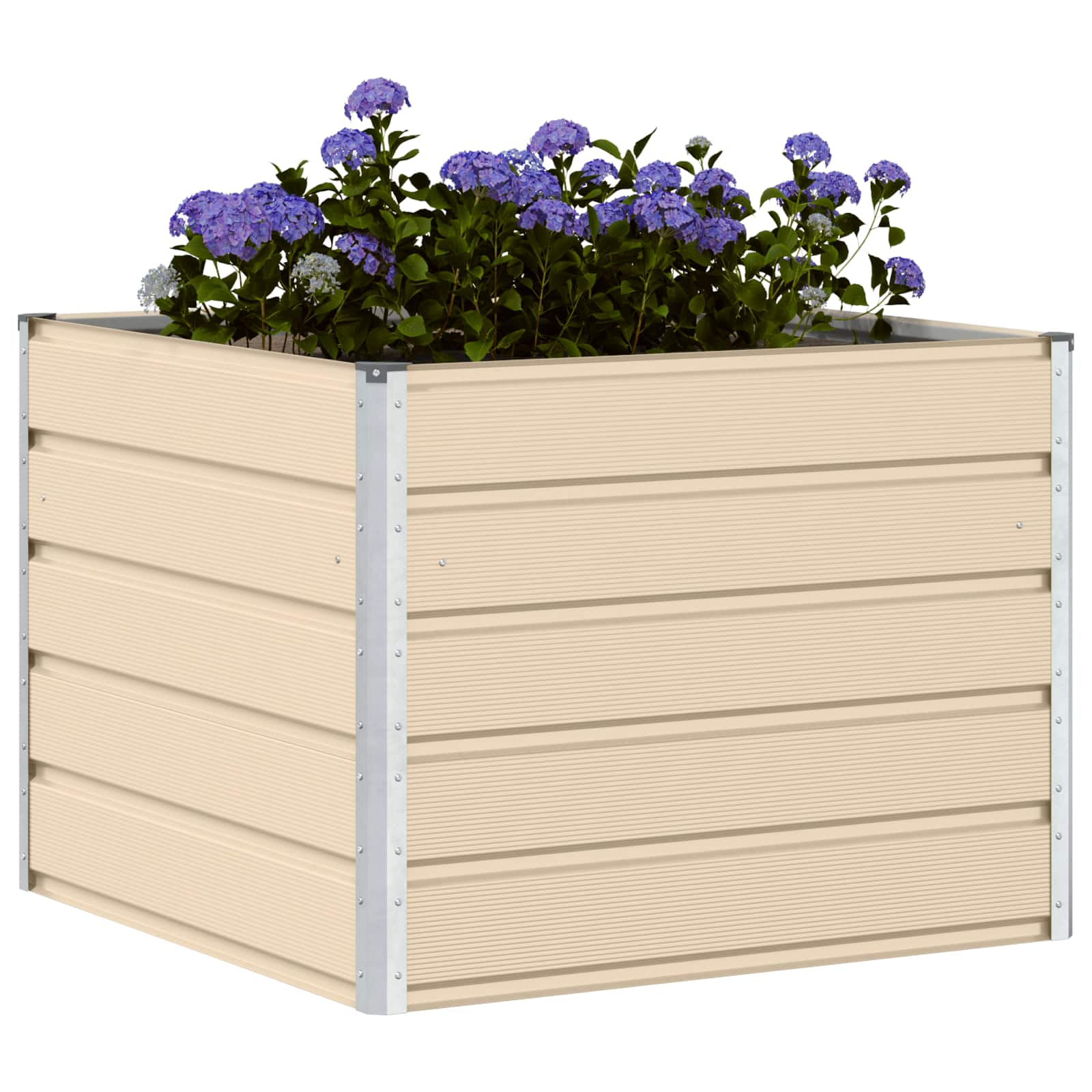 vidaXL Planter Ivory 100 x 100 x 75 cm Steel 3