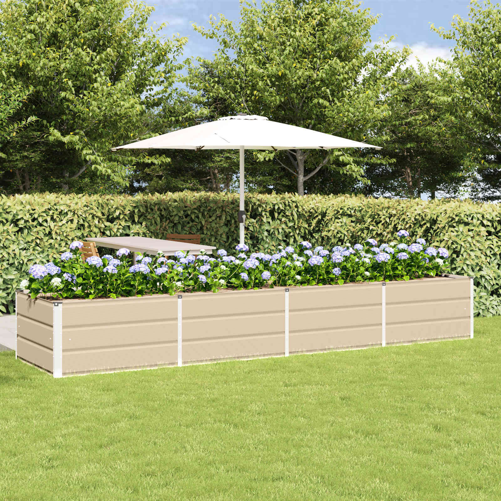Planter 160 x 80 x Steel Height 45 cm Ivory 320 cm