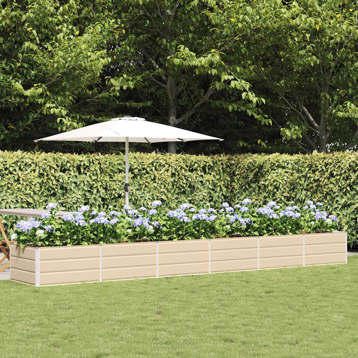 vidaXL Planter 160 x 80 x Steel Height 45 cm Ivory