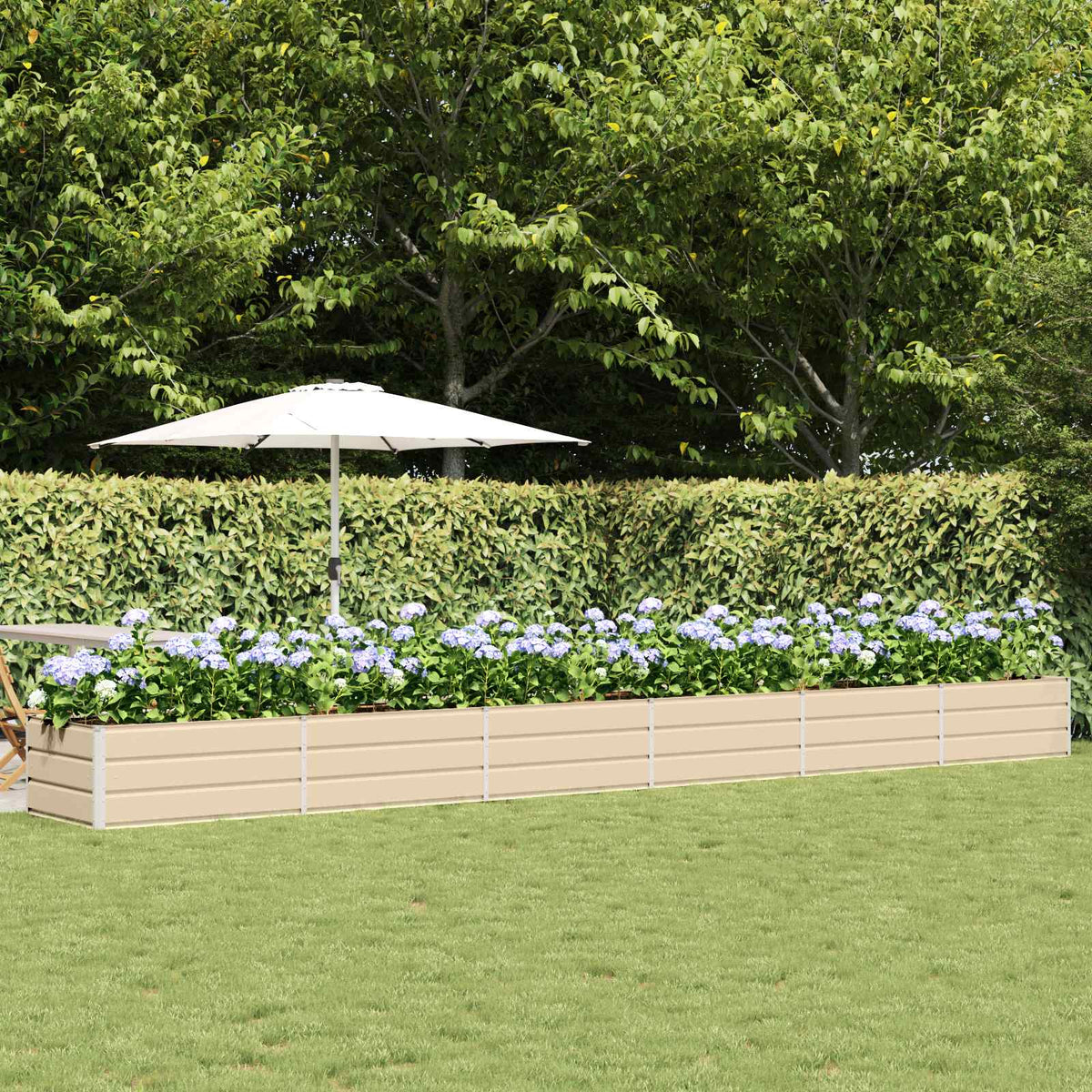 vidaXL Planter 160 x 80 x Steel Height 45 cm Ivory