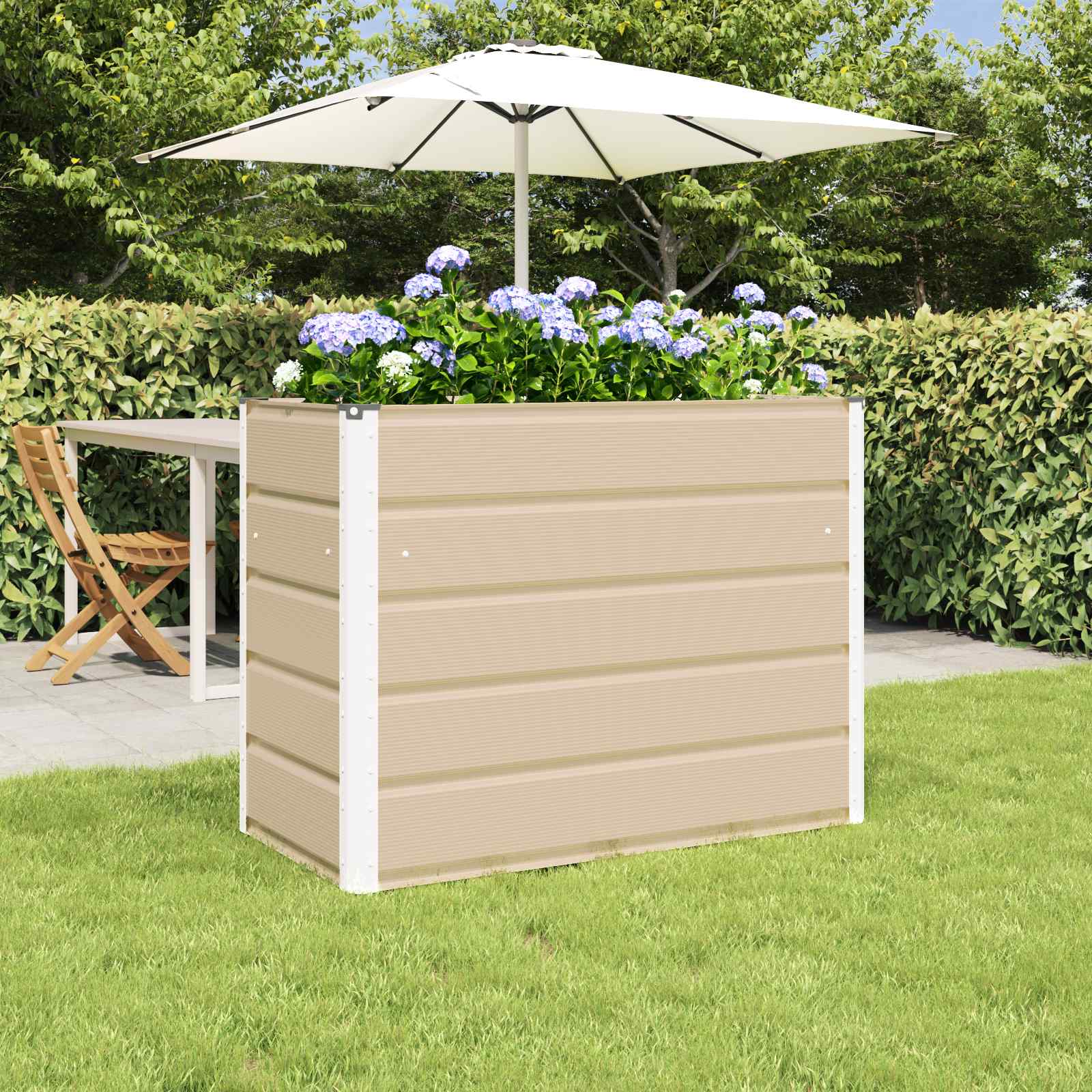 vidaXL Planter Ivory 100 x 50 x 75 cm Galvanised Steel 1