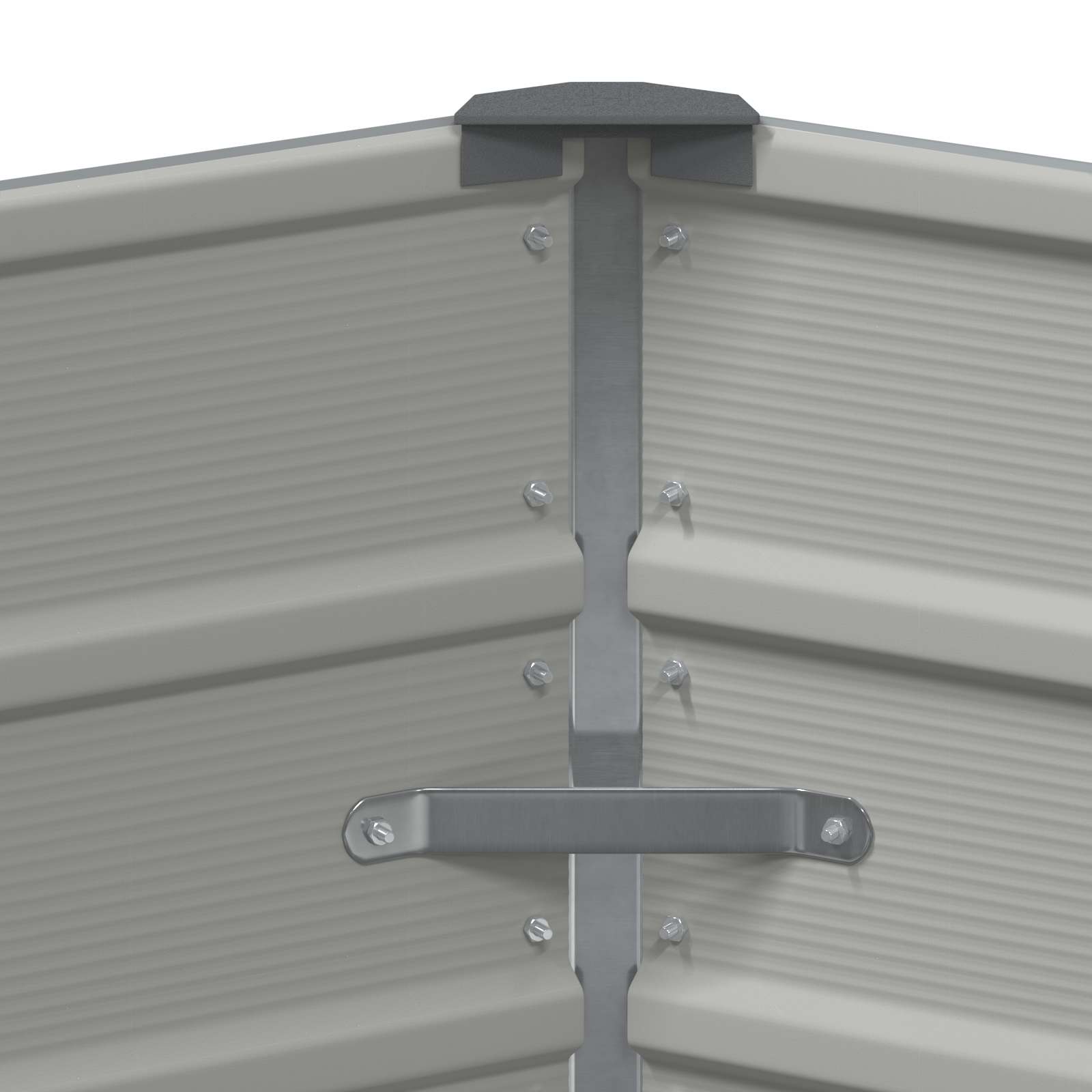 vidaXL Planter Light Grey 129 x 129 x75 cm Steel 5