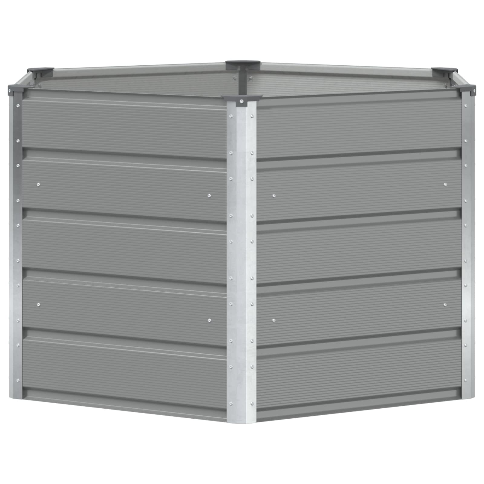 vidaXL Planter Light Grey 129 x 129 x75 cm Steel 2