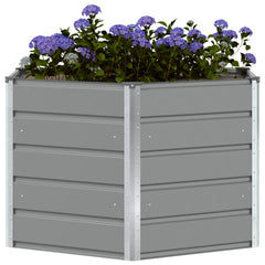 vidaXL Planter Light Grey 129 x 129 x75 cm Steel 3