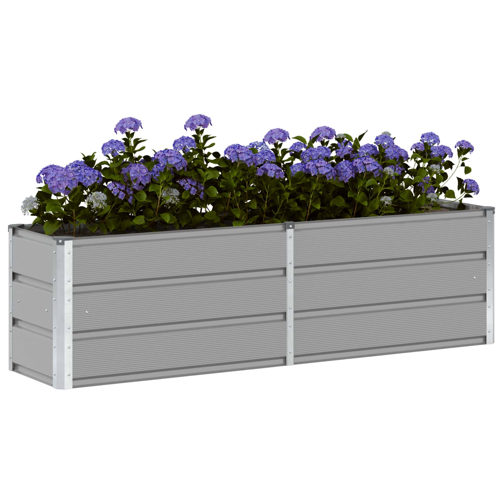 vidaXL Planter Light Grey 160 x 40 x 45 cm Steel 3