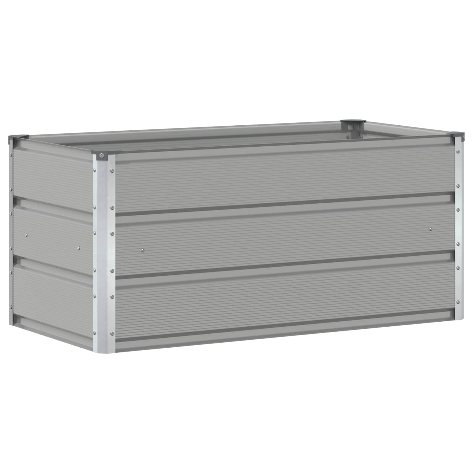 vidaXL Planter Light Grey 100 x 50 x 45 cm Galvanised Steel 2