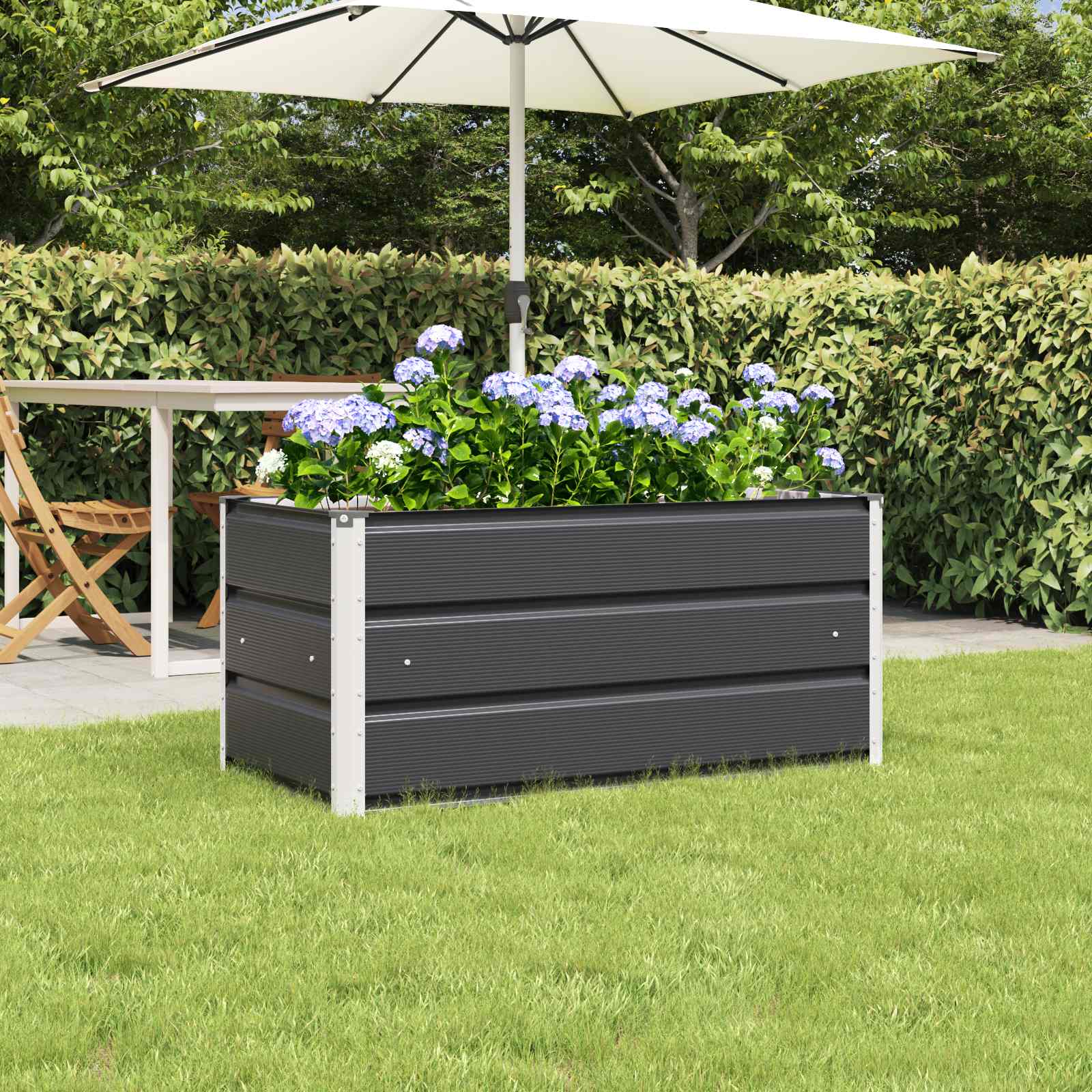 vidaXL Planter Anthracite 100 x 50 x 45 cm Galvanised Steel 1