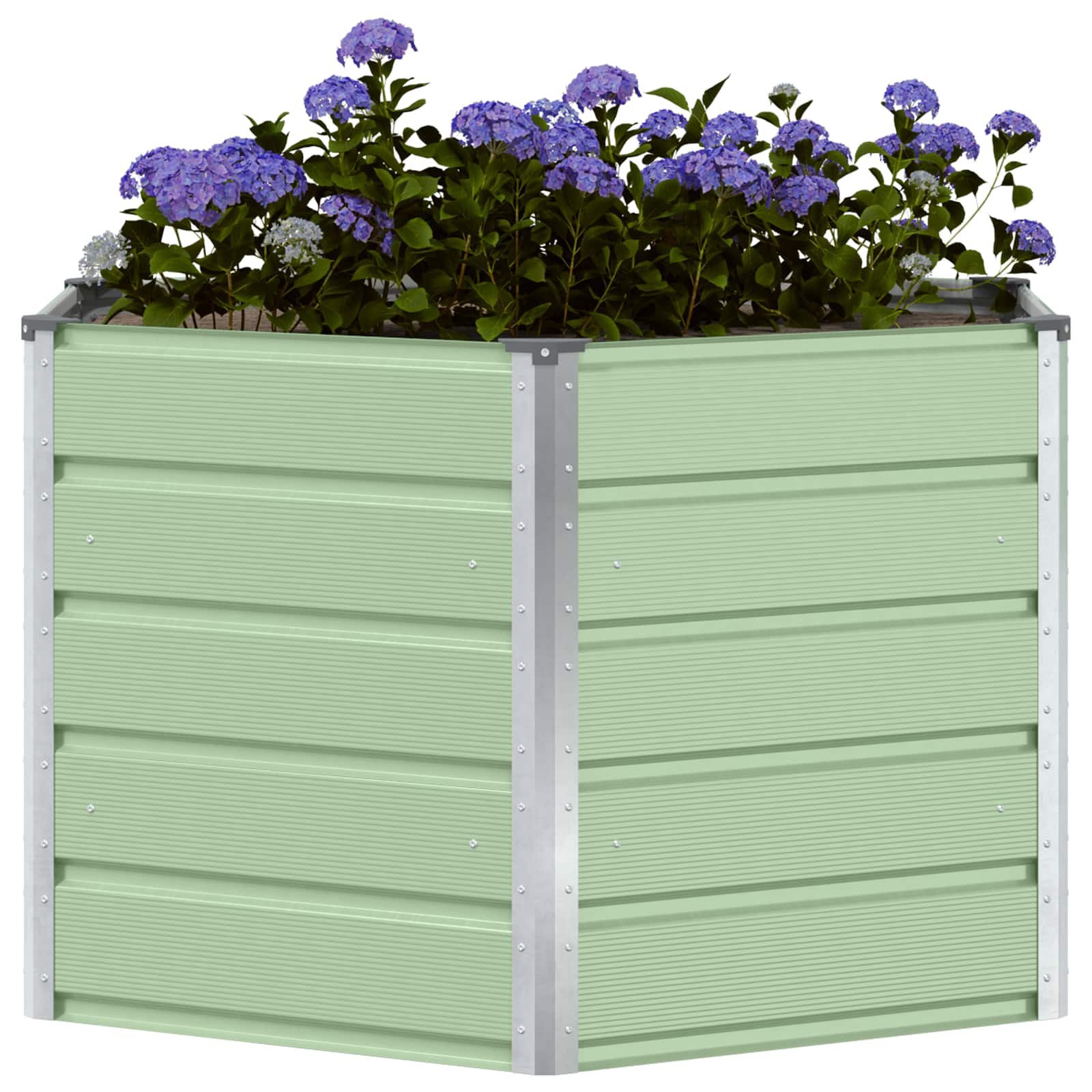 vidaXL Planter Pastel Green 129 x 129 x75 cm Steel 3