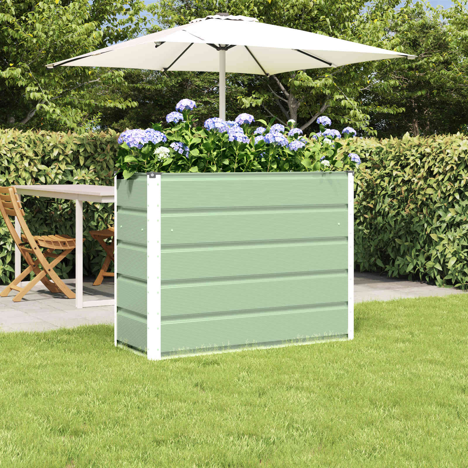 vidaXL Planter Green 100 x 40 x 75 cm Steel 1