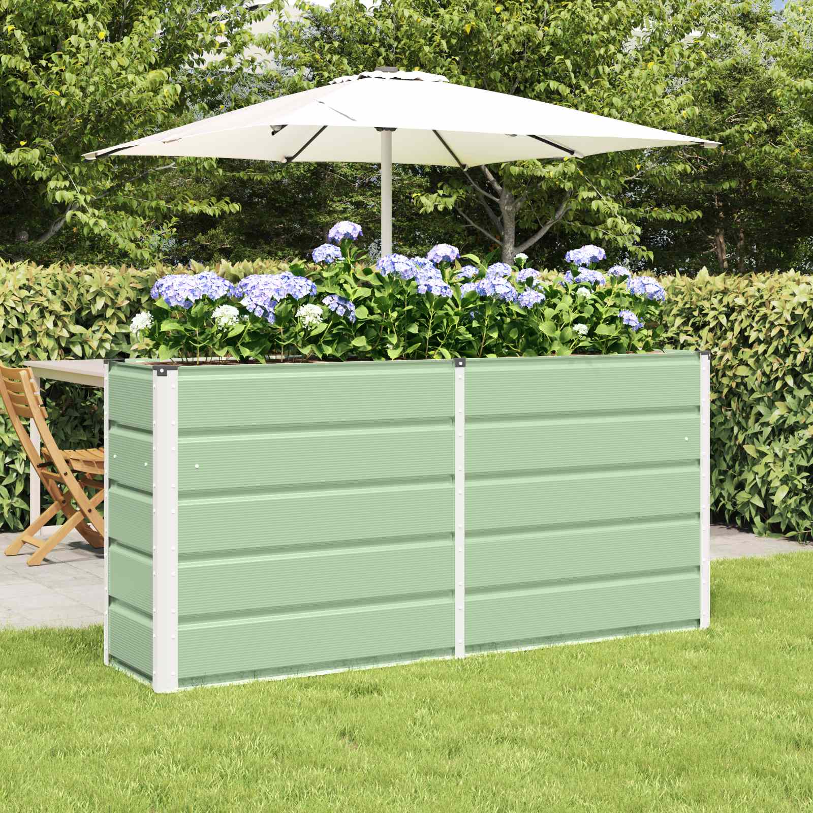 vidaXL Planter Green 160 x 40 x 75 cm Steel 1