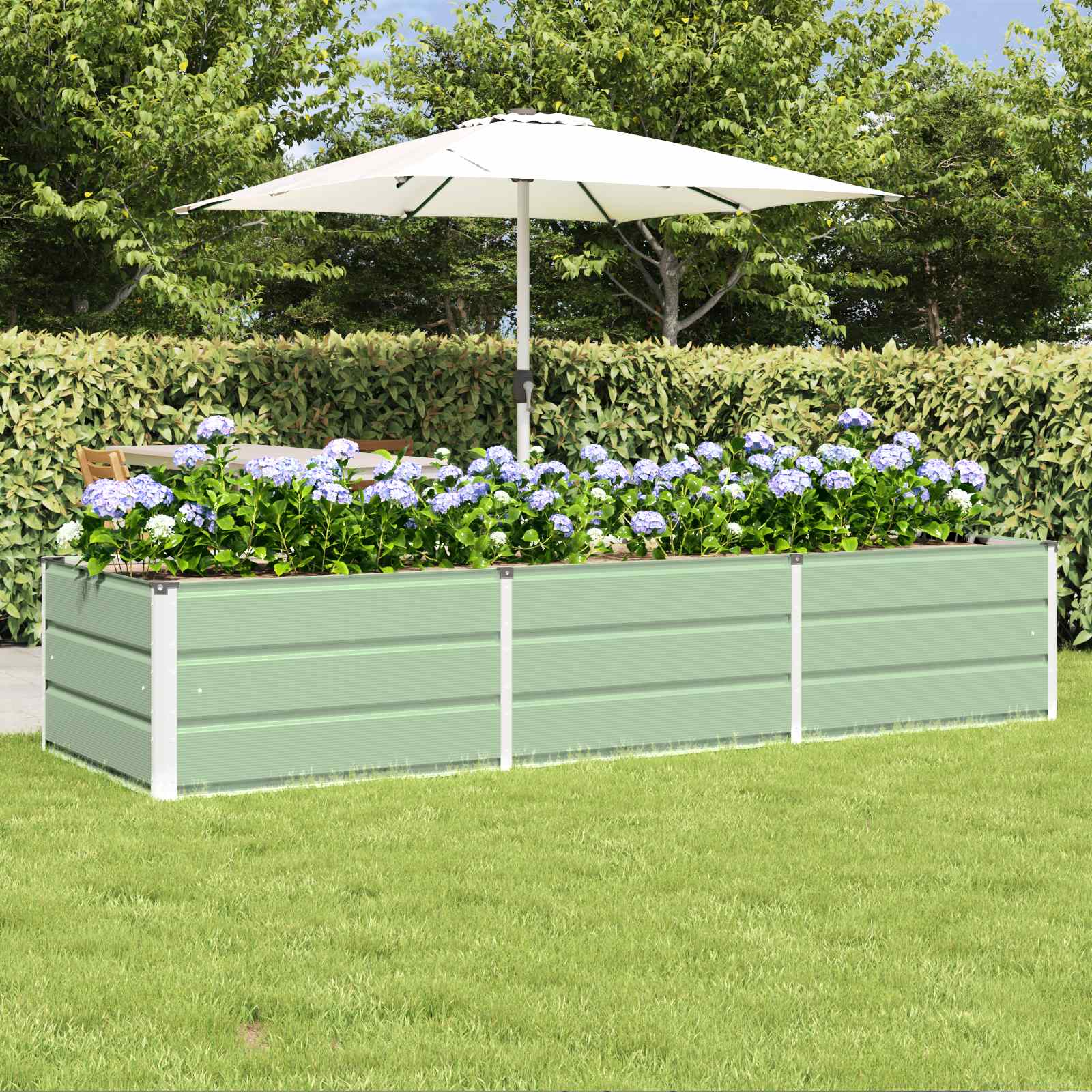 vidaXL Planter Green 240 x 80 x 45 cm Steel 1