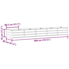 vidaXL Planter Green 400 x 80 x 45 cm Steel 6