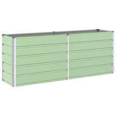 vidaXL Planter Pastel Green 195 x 50 x 77 cm Galvanised Steel 2