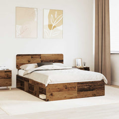 Bed Frame 150 x 200 cm Solid Pine Wood Old wood