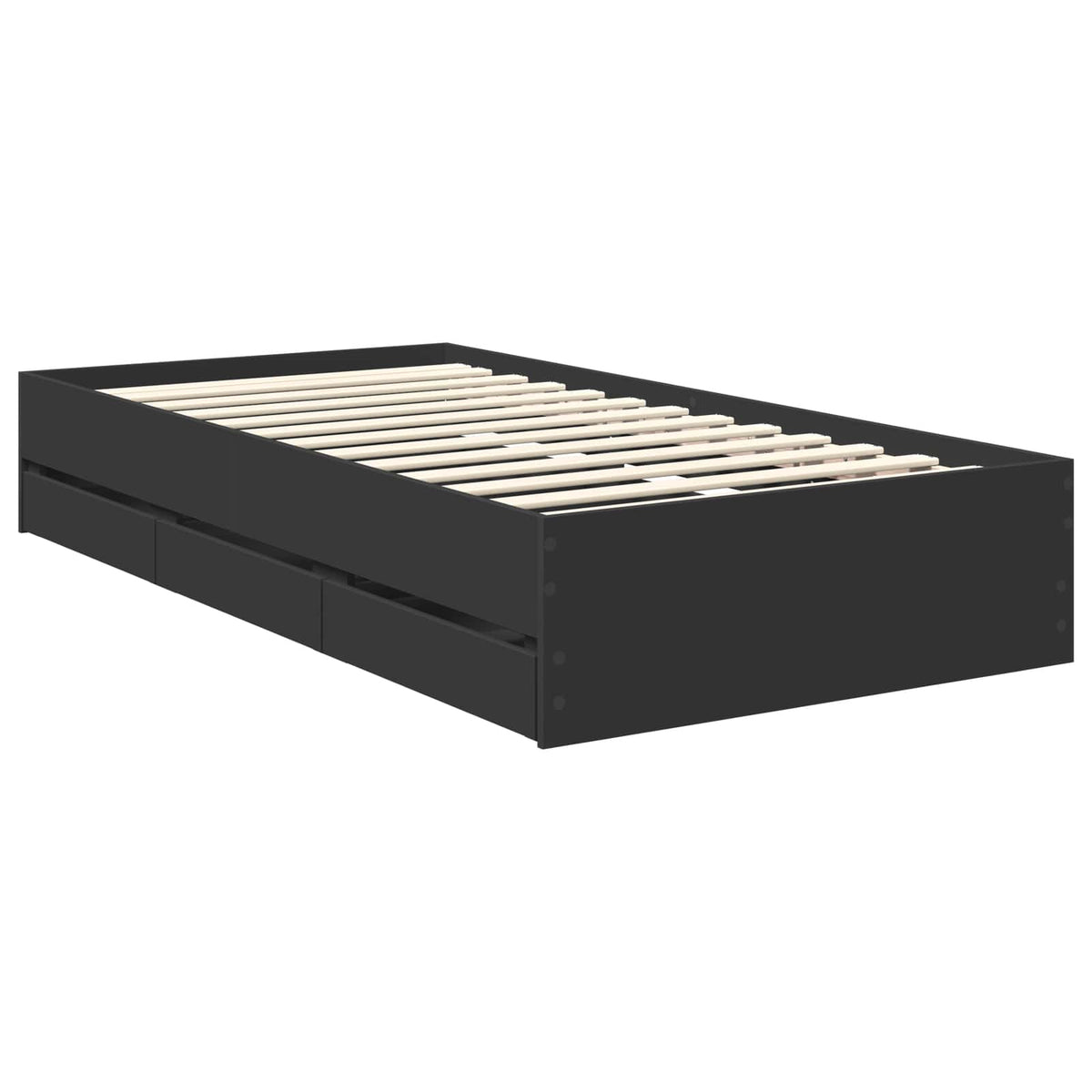 Bed Frame Drawer Wood Length Black