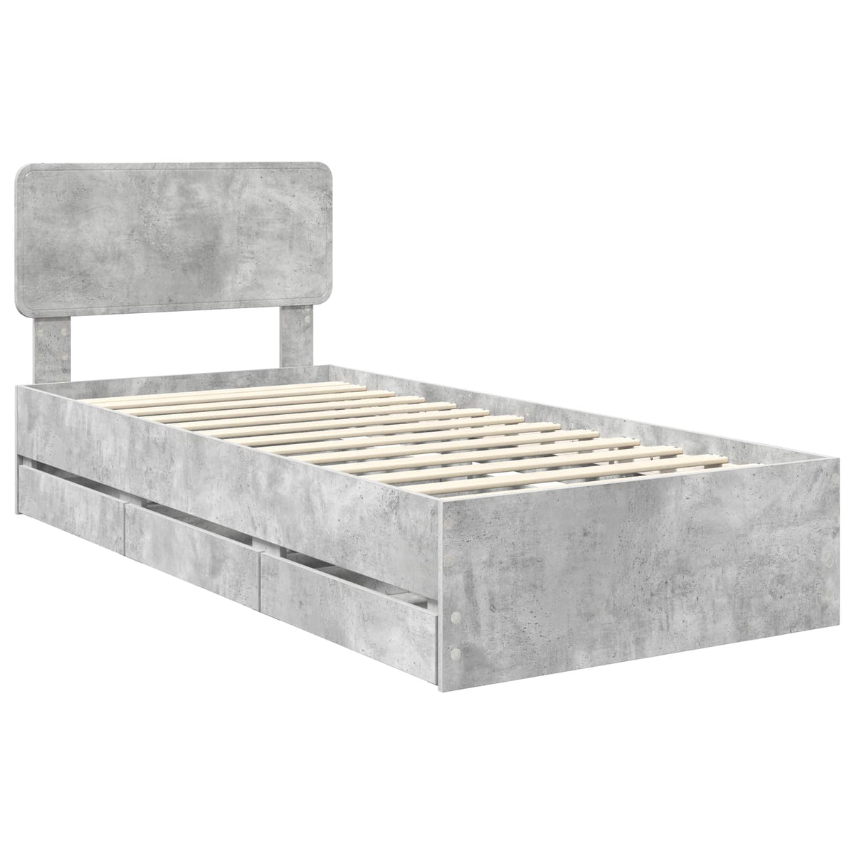 Bed Frame Engineered Wood Length 200 cm Concrete Grey 90 cm