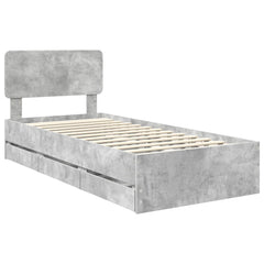 Bed Frame Engineered Wood Length 200 cm Concrete Grey 90 cm
