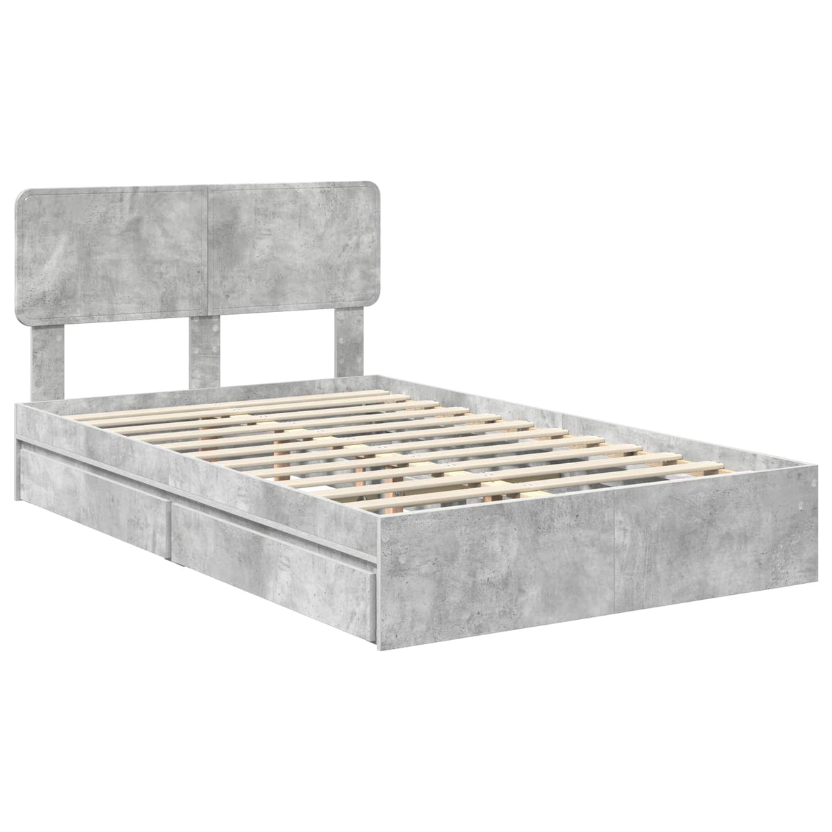 Storage Bed Engineered Wood Length 200 cm Concrete Grey 150 cm