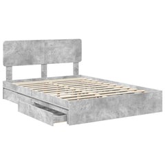 Storage Bed Engineered Wood Length 200 cm Concrete Grey 150 cm