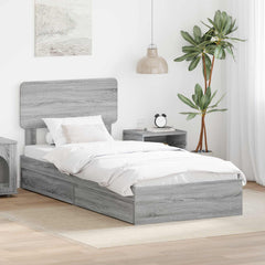 Storage Bed Drawer Engineered Wood Length Grey sonoma