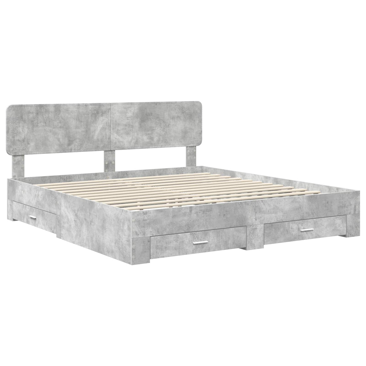 Bed Frame Engineered Wood Length 200 cm Concrete Grey 200 cm