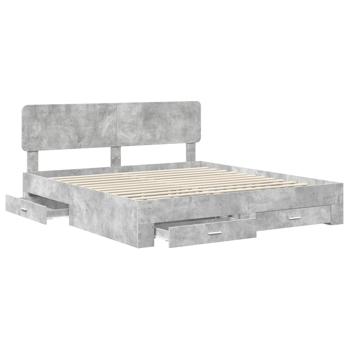 Bed Frame Engineered Wood Length 200 cm Concrete Grey 200 cm