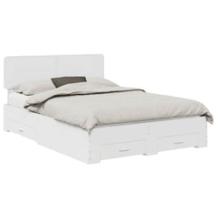 Bed Frame Drawer Engineered Wood White