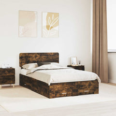 Bed Frame Drawer Engineered Wood Smoked oak