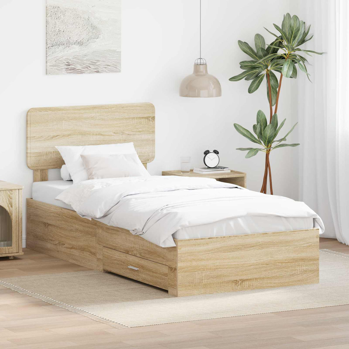 Bed Frame Drawer Engineered Wood Sonoma oak